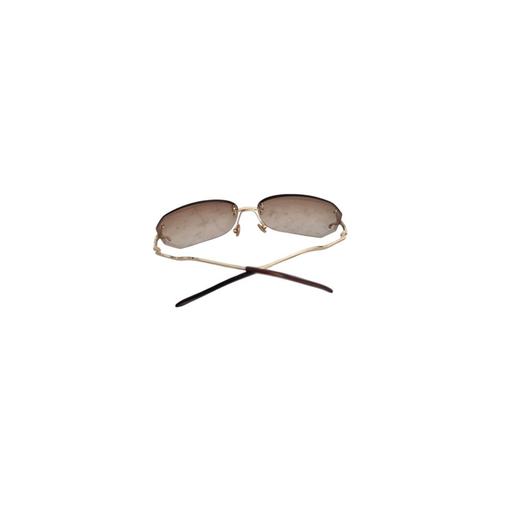 New Jackie O Sunglasses Brown Sunnies Gold Oversized Rimless Butterfly Gradient - Picture 7 of 9